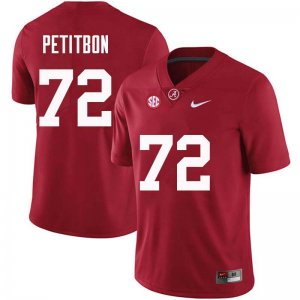 NCAA Men's Alabama Crimson Tide #72 Richie Petitbon Stitched College Nike Authentic Crimson Football Jersey XJ17F74RB
